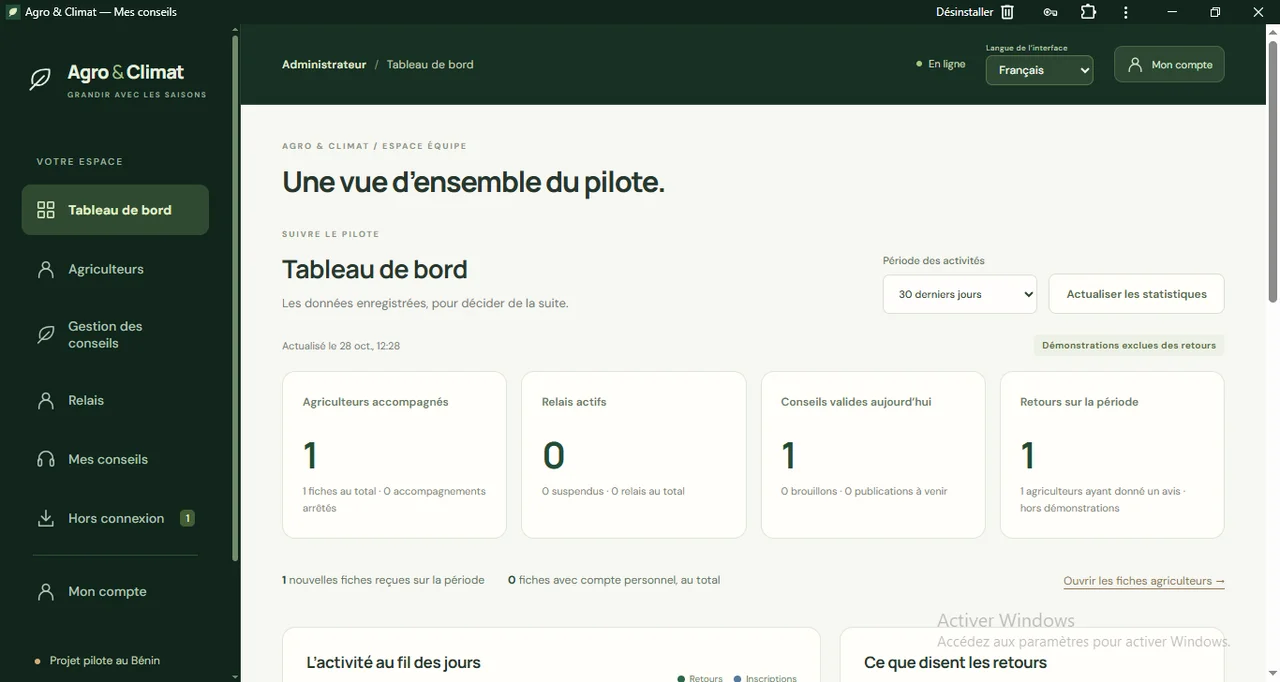 Agro & Climat : Le tableau de bord du pilote.
